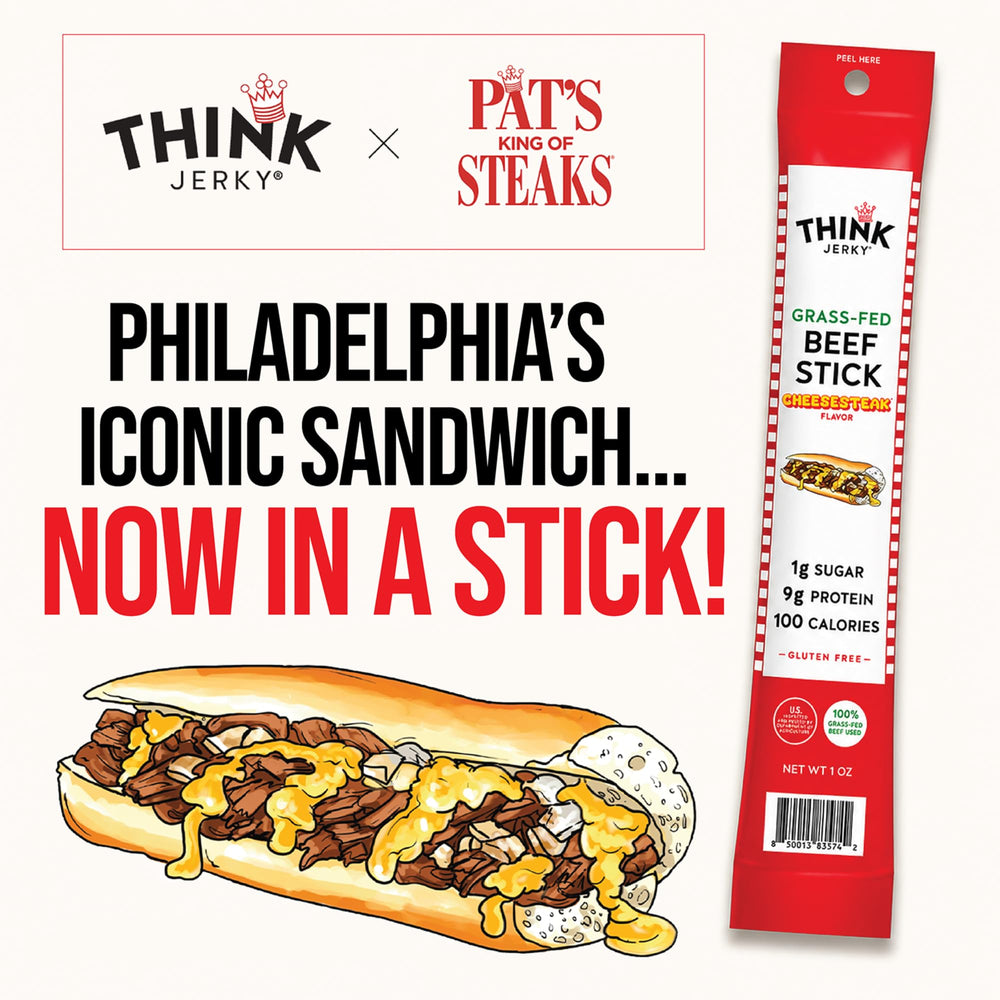 Think Jerky beef stick close-up highlighting texture and real cheese pieces for satisfying flavor