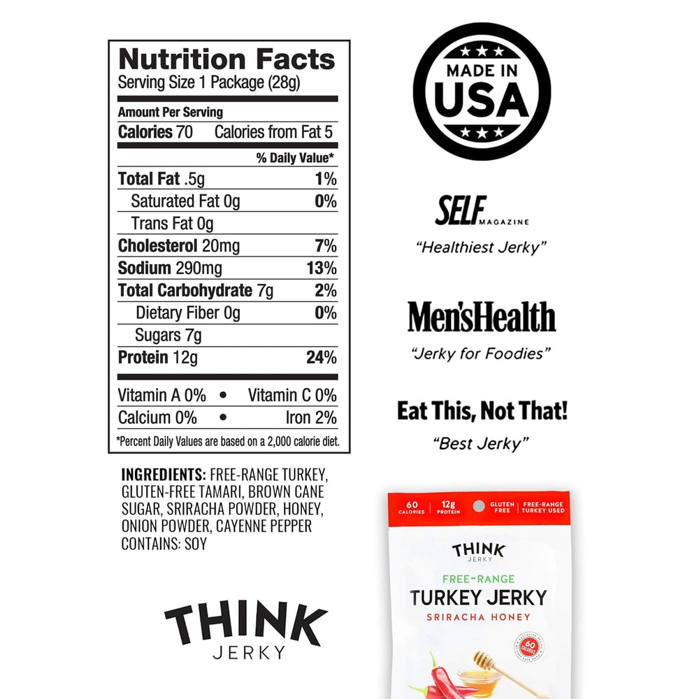 Think Jerky single 1 oz bag next to a credit card to show portion size and convenience