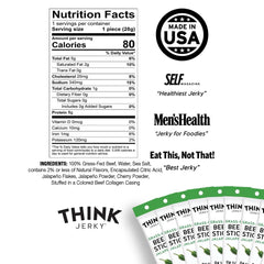 Think Jerky close-up texture of jalapeno beef stick highlighting tender chew