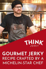 Think Jerky close-up texture of beef strips highlighting tender chew