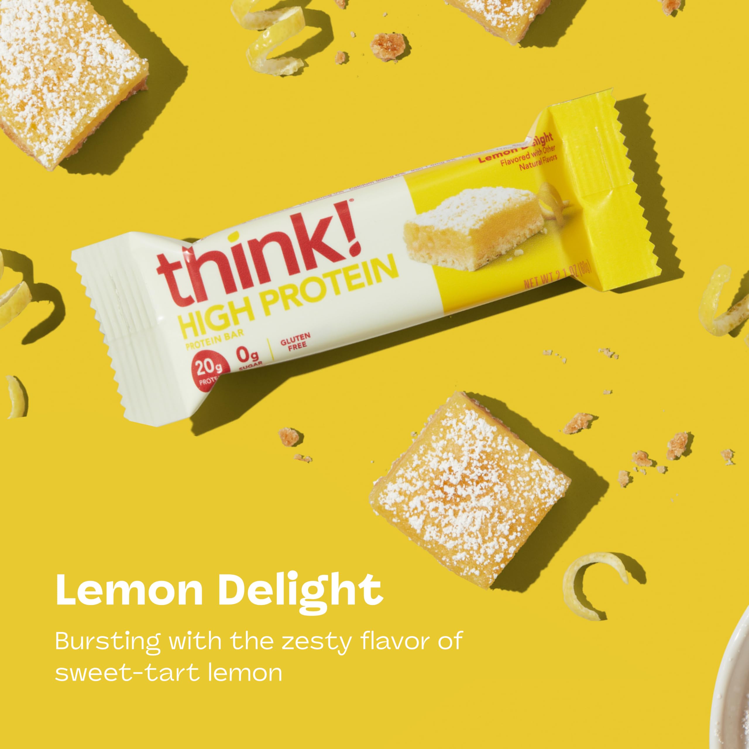 think! lemon delight close-up texture highlighting almonds and creamy frosting benefit
