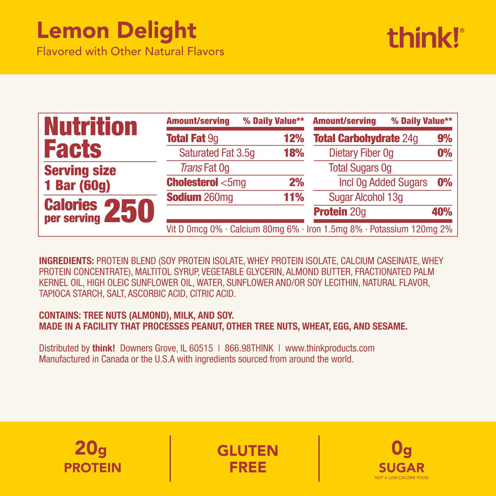 think! lemon delight bar beside coffee in lifestyle scene for grab-and-go energy