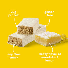 think! lemon delight unwrapped bar with visible almonds and coating for satisfying crunch
