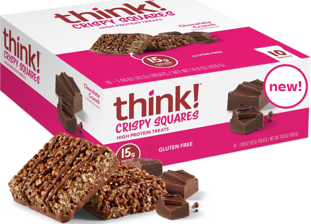 thinkThin front packaging showing 15g protein and 10-pack convenience