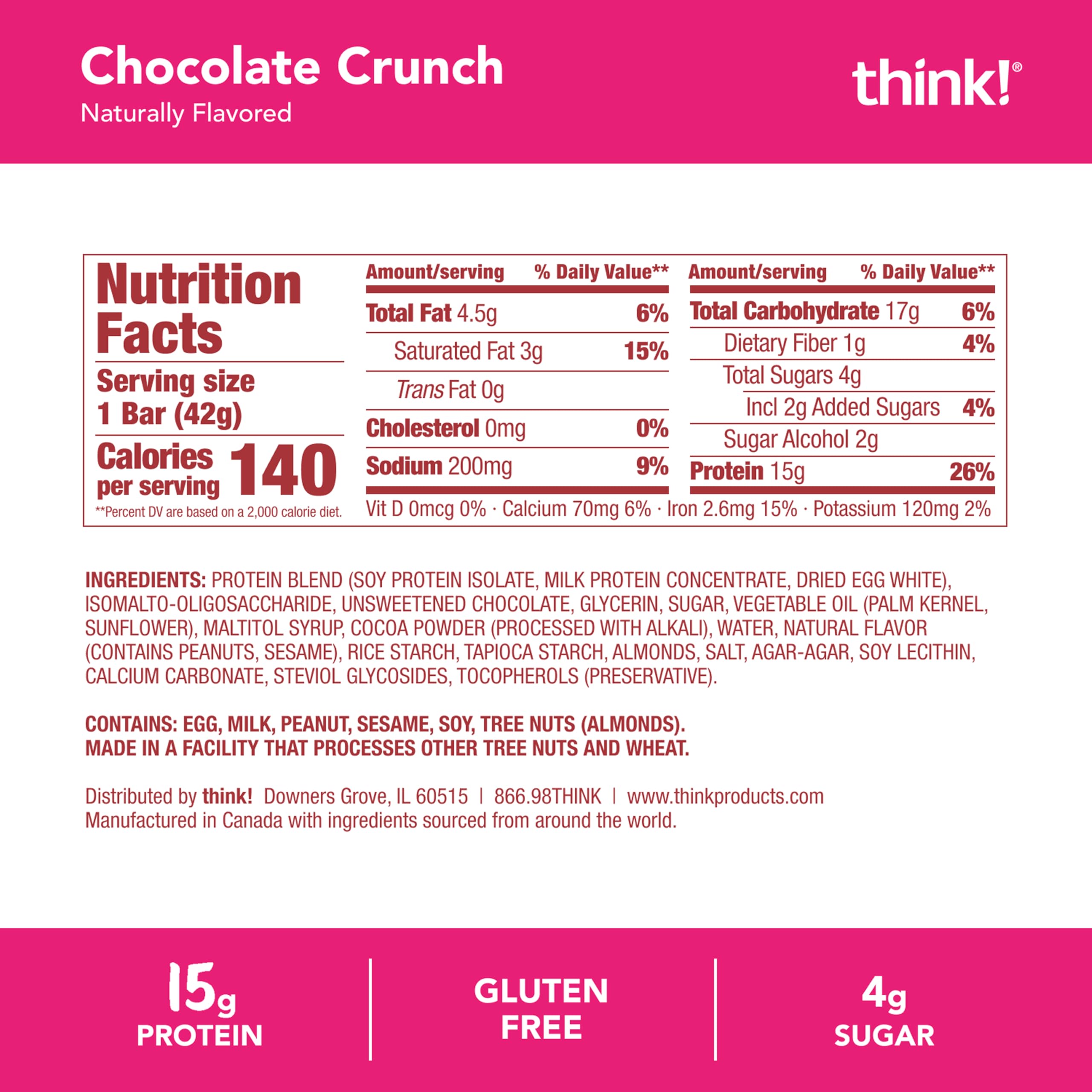 thinkThin lifestyle bar next to coffee on desk for quick satisfying snack