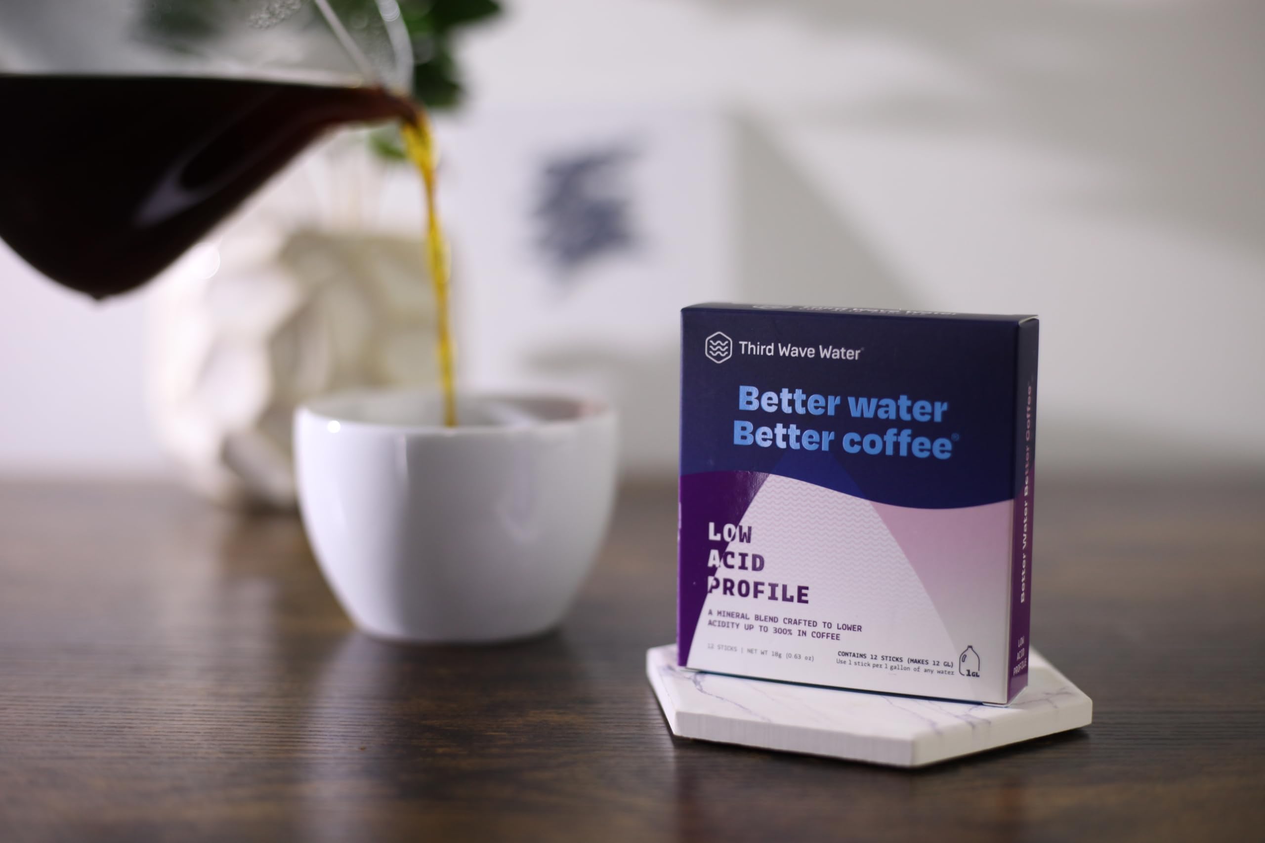 Third Wave Water used in a pour-over setup for smoother extraction