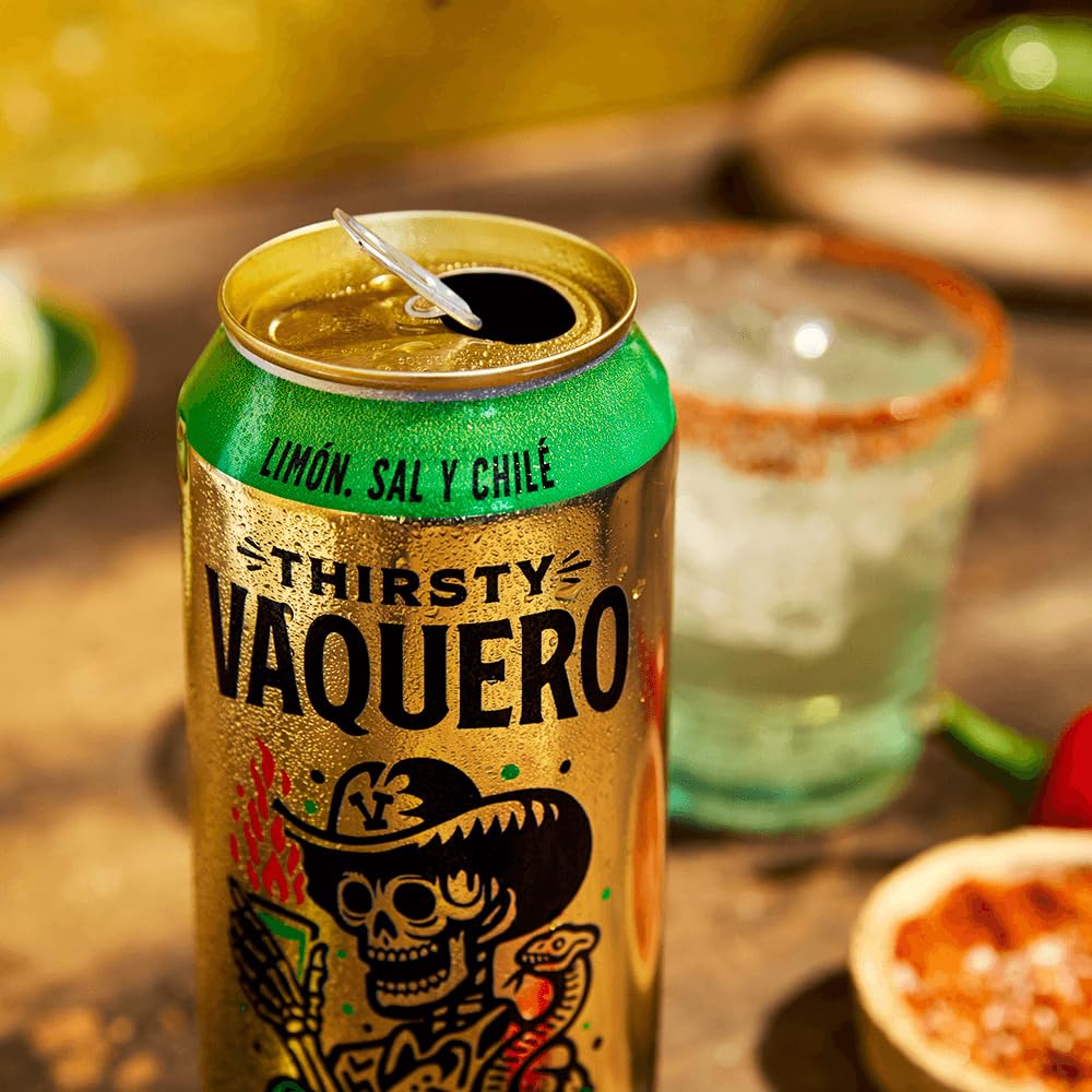Thirsty Vaquero sparkling pour into glass showing effervescence and crisp texture