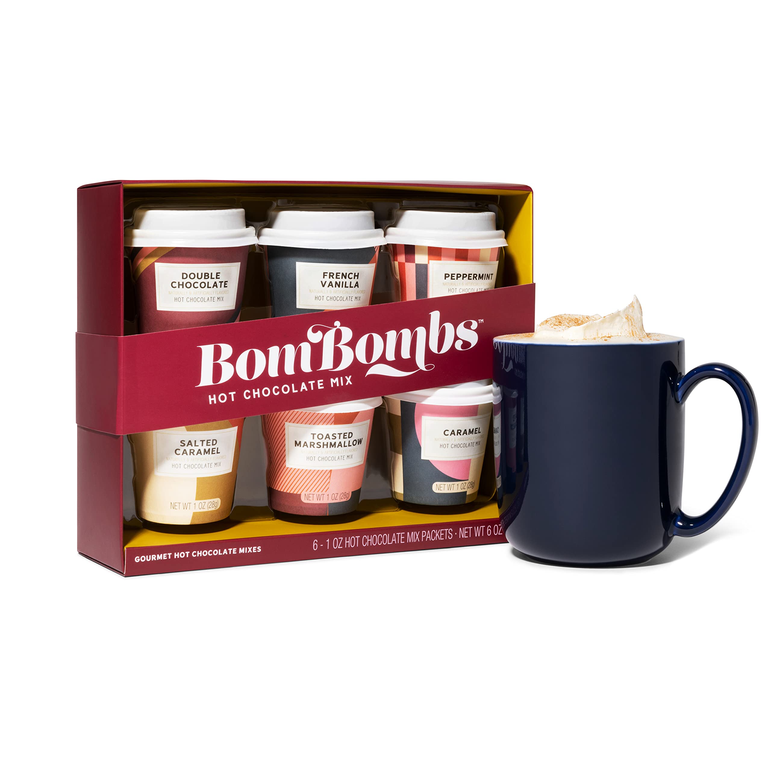 Thoughtfully BomBombs preparing mug with mix poured and hot water added for convenience