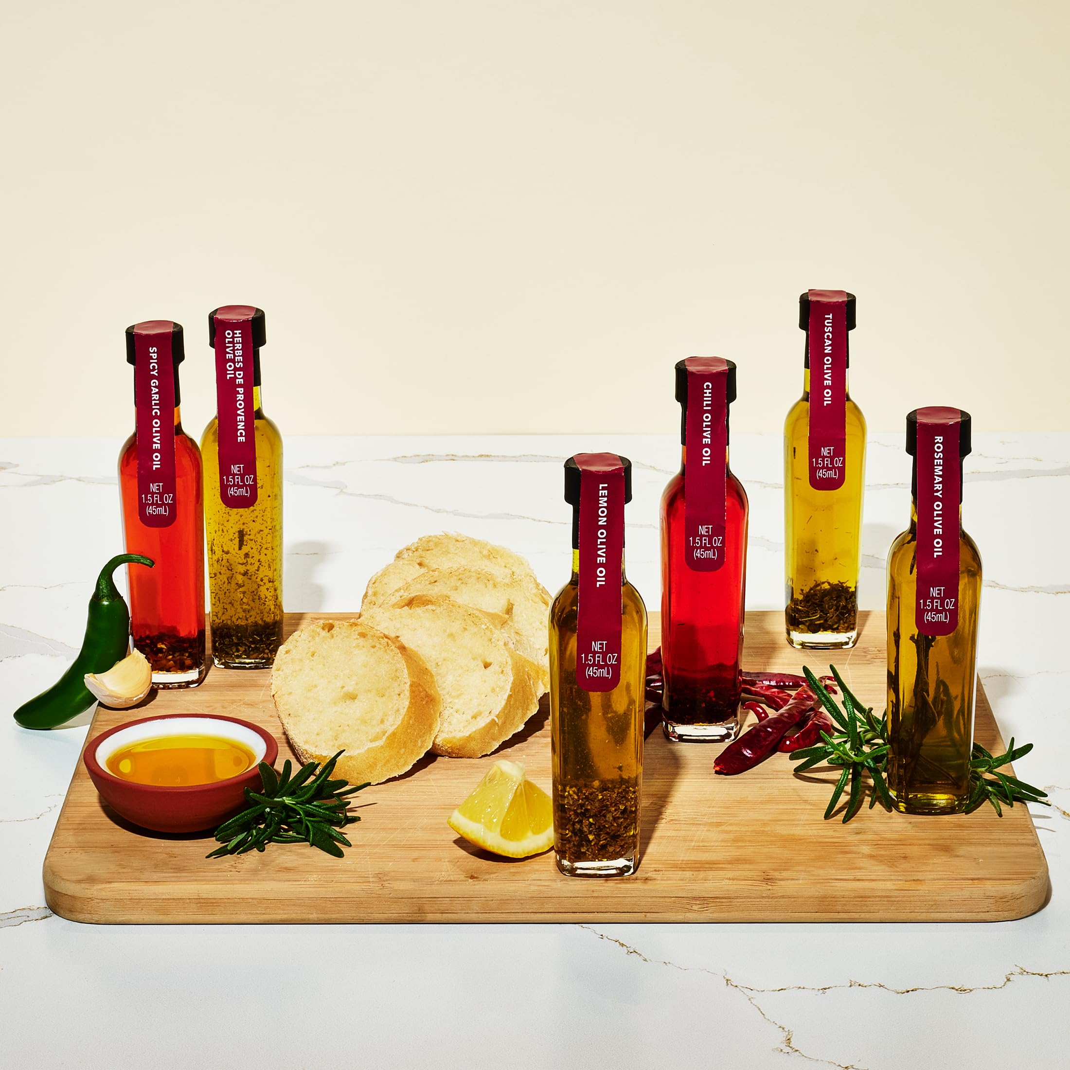 Thoughtfully close-up of rosemary bottle label showing artisanal detail and clear flavor cue