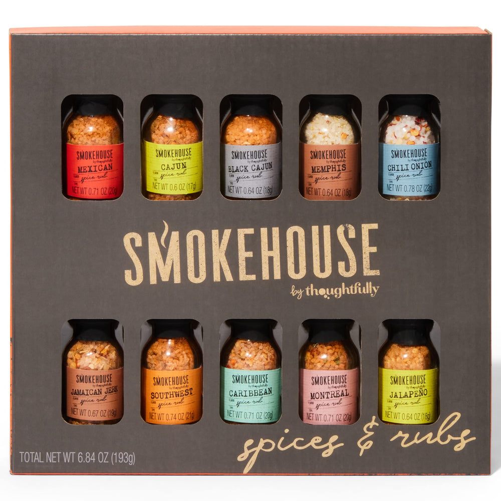 Thoughtfully spice set front packaging showing all ten mini bottles for gifting benefit