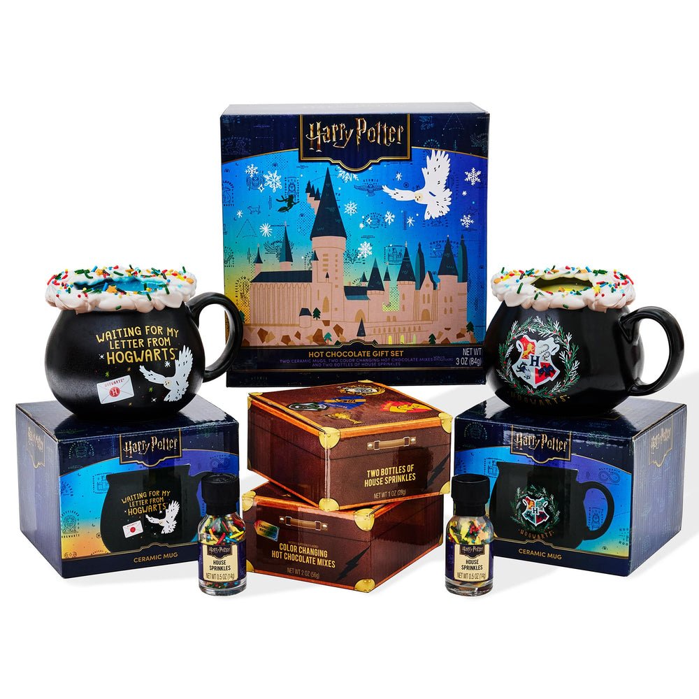 Thoughtfully front packaging view showing the complete HARRY POTTER gift set and excitement