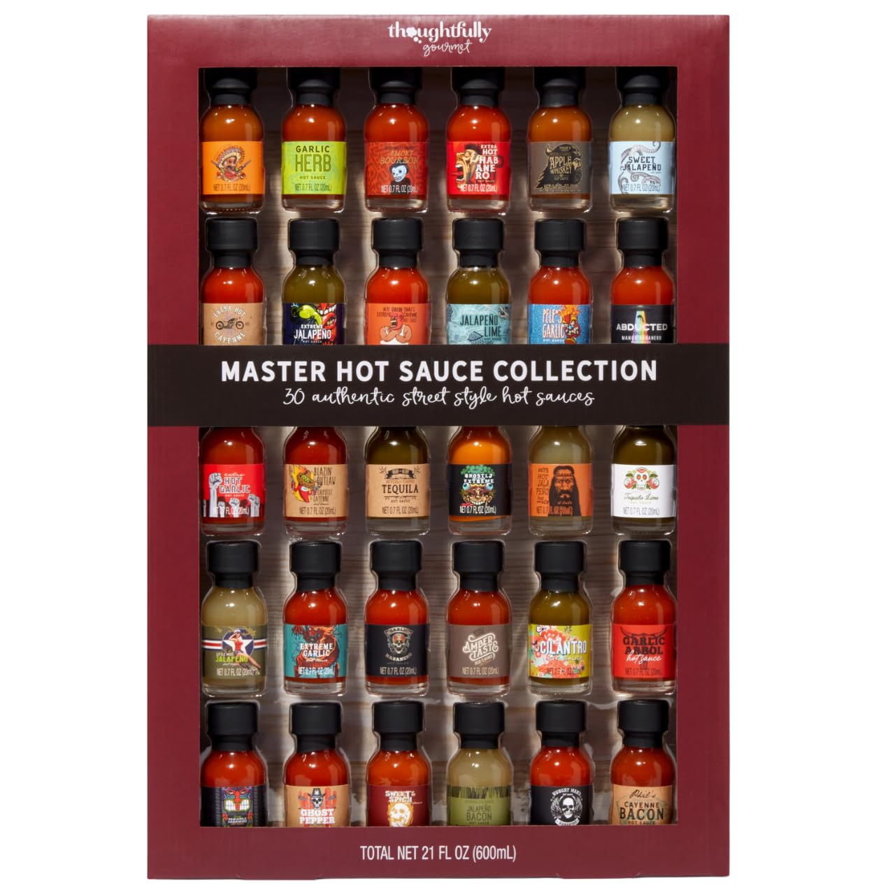 Thoughtfully front packaging showing the full 30-bottle sampler and gift-ready look