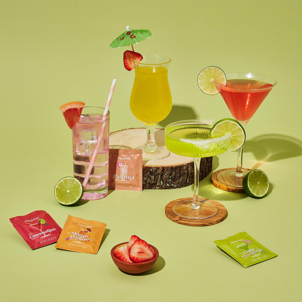 Thoughtfully mini cocktail charm and box detail showing playful gift feature
