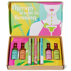 Thoughtfully mixers and salts arranged flatlay highlighting variety