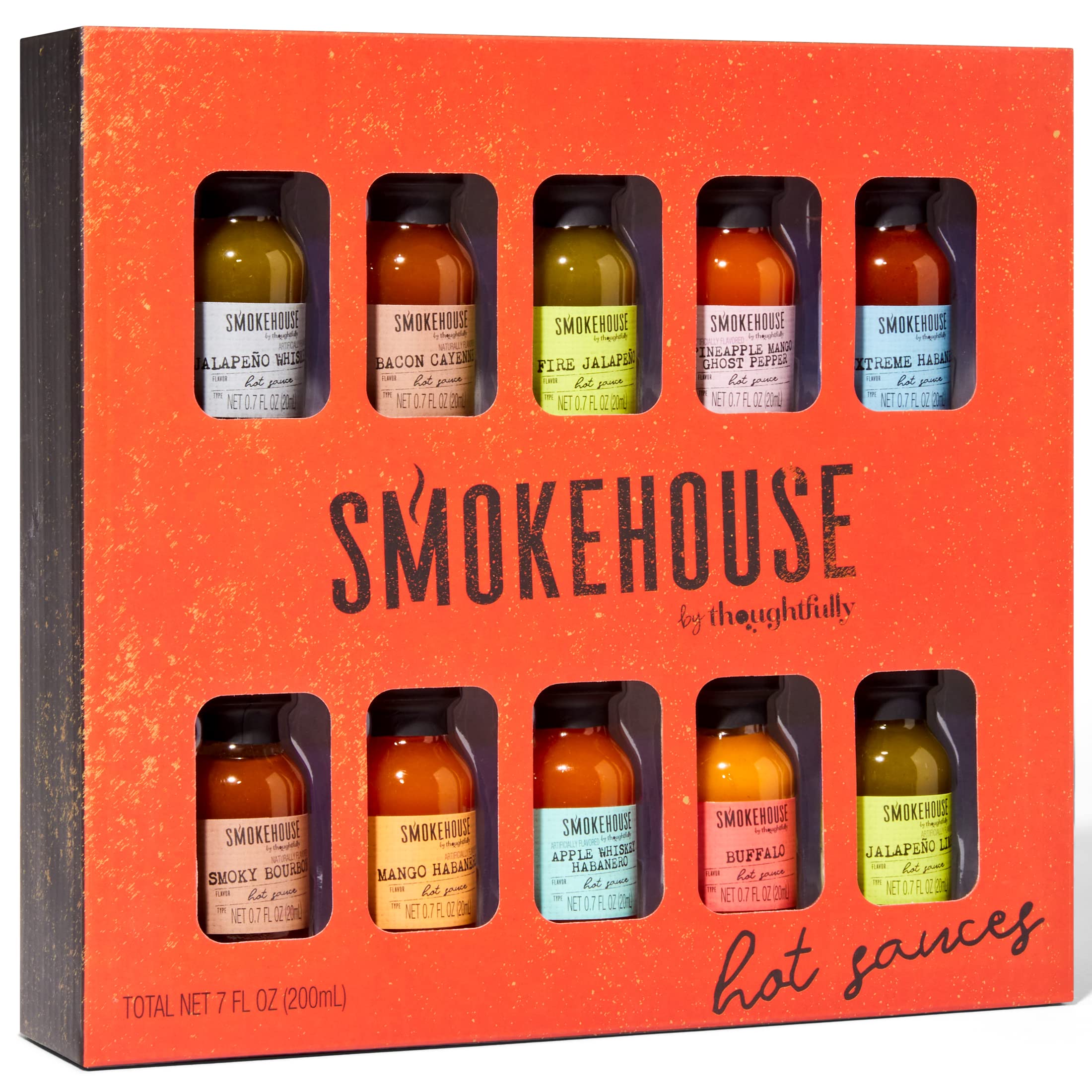 Thoughtfully smokehouse size comparison hand holding bottle to show compact 0.84 fl oz convenience