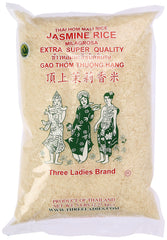 Three Ladies front packaging showing 5 lb bag and brand for pantry convenience