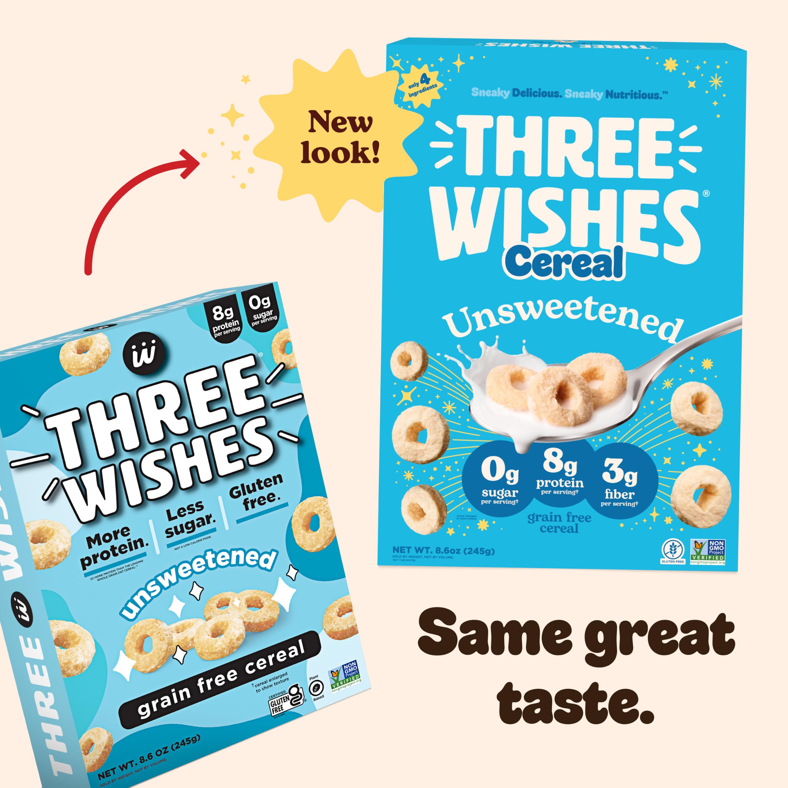 Three Wishes six-pack stacked in pantry for bulk storage convenience