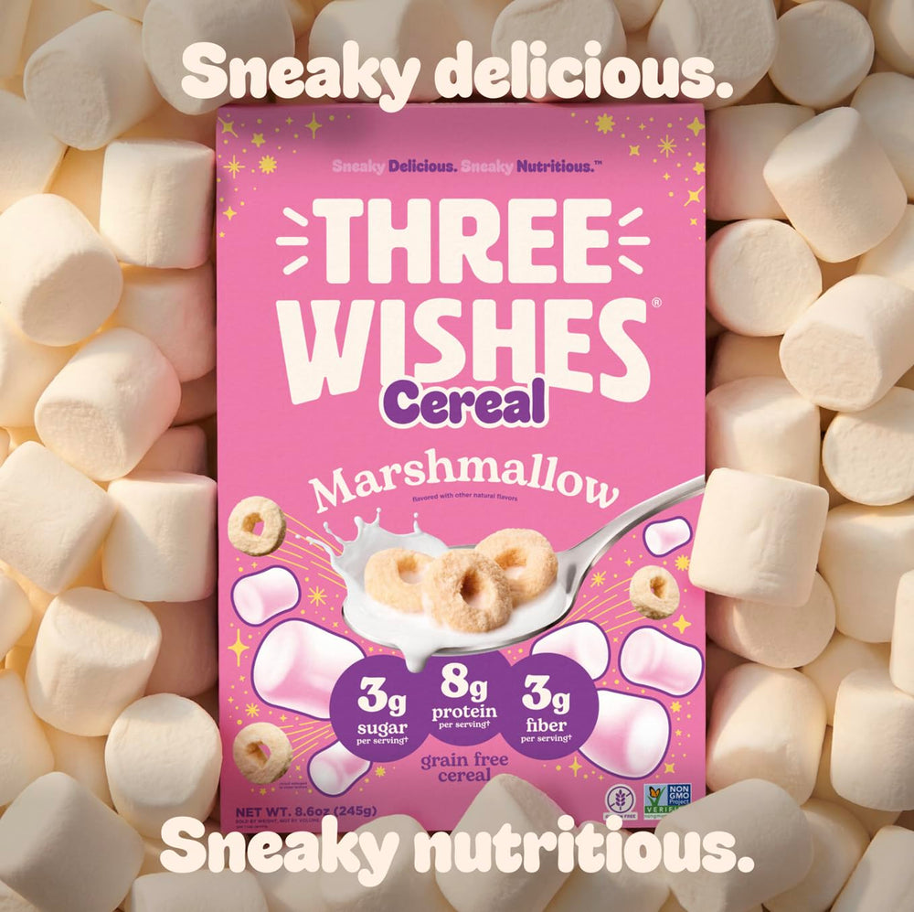 Hand holding Three Wishes 8.6 oz box illustrating single-box scale and convenience