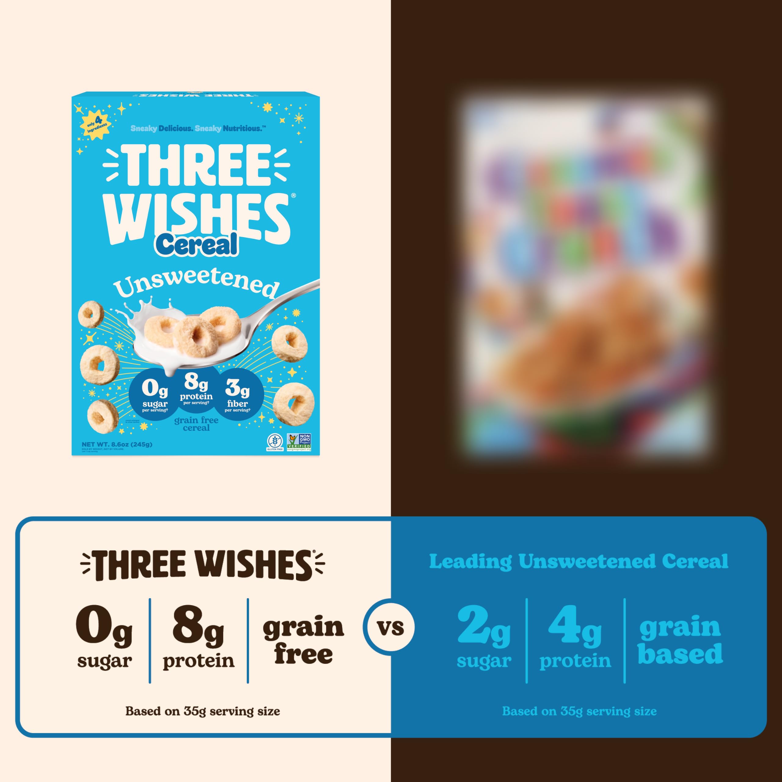 Three Wishes scoop showing crumb texture and protein‑rich pieces
