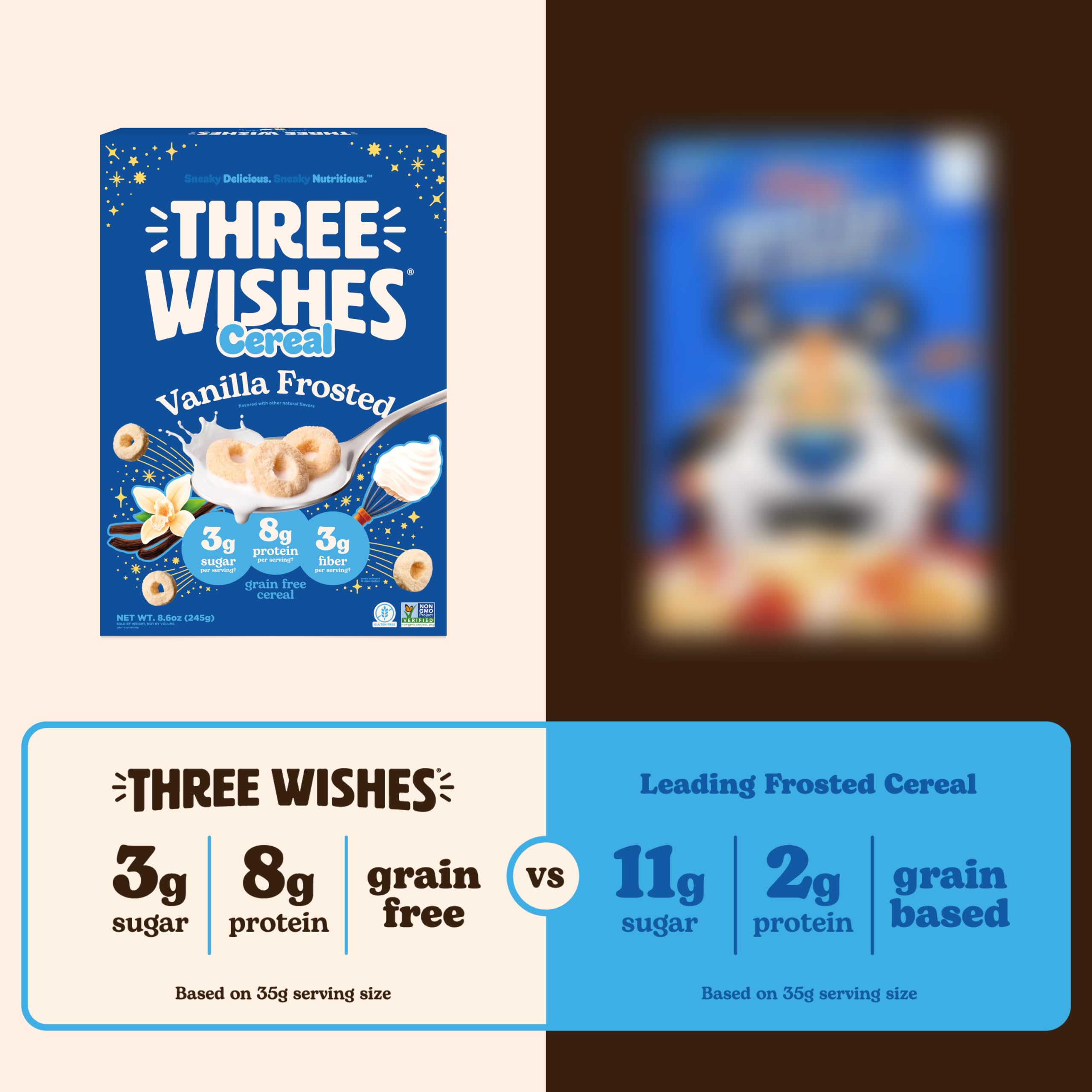 Lifestyle breakfast table with Three Wishes cereal and fruit for a wholesome start