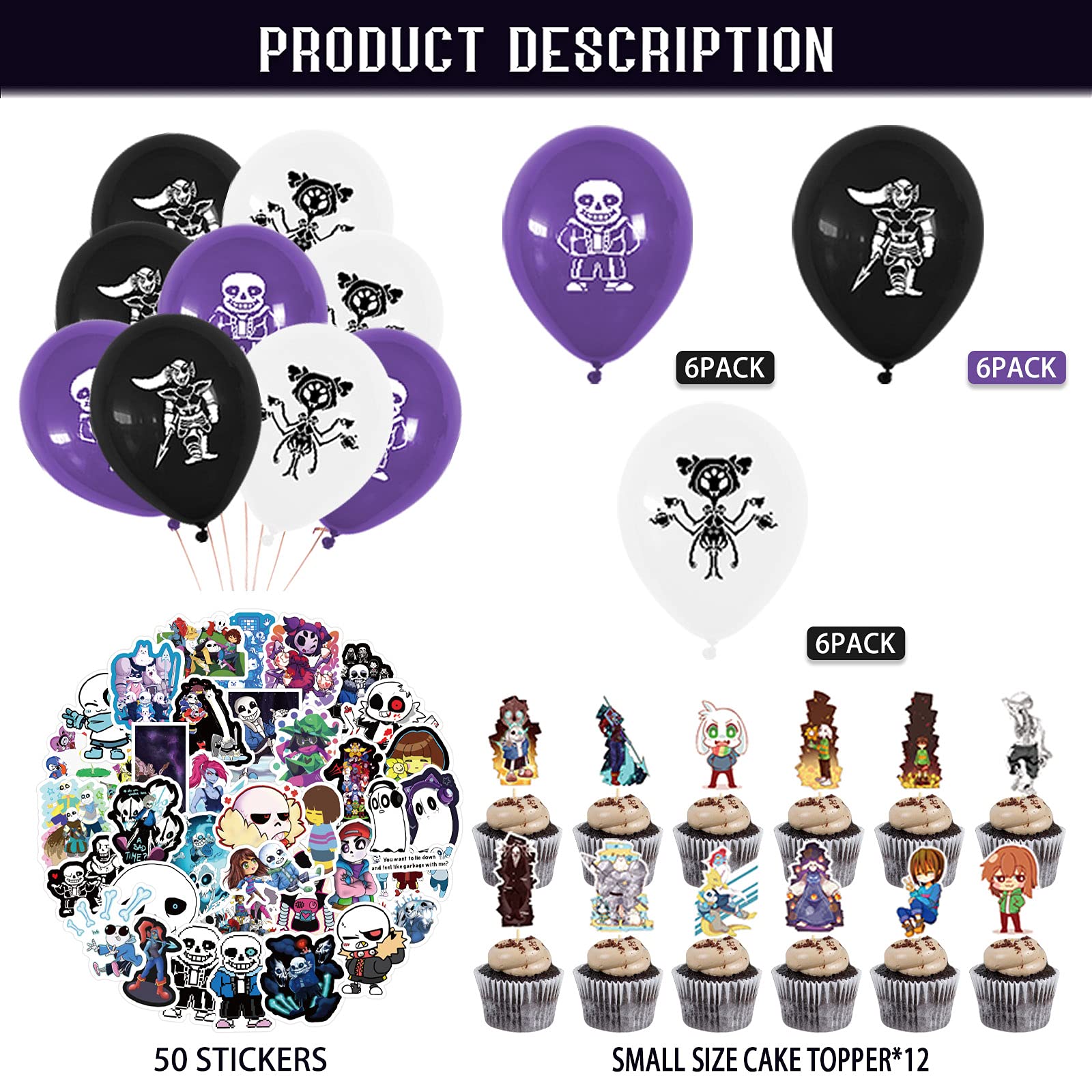 THREEMAO cupcake toppers array showing varied character designs for easy decorating