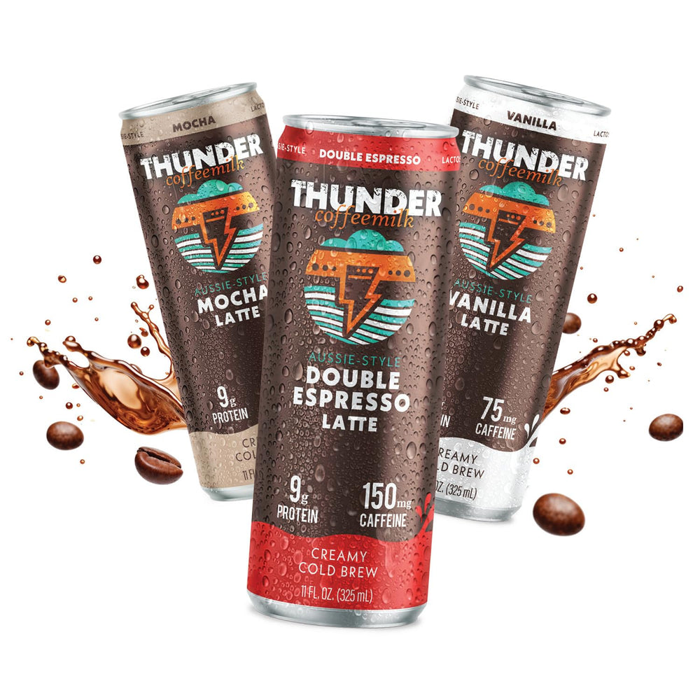 Thunder CoffeeMilk front packaging showing 11 oz can and brand, convenient grab-and-go