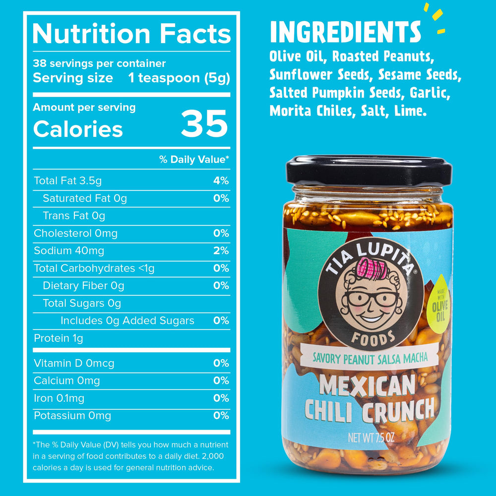 Two Tia Lupita jars next to a spoon for size and portion comparison