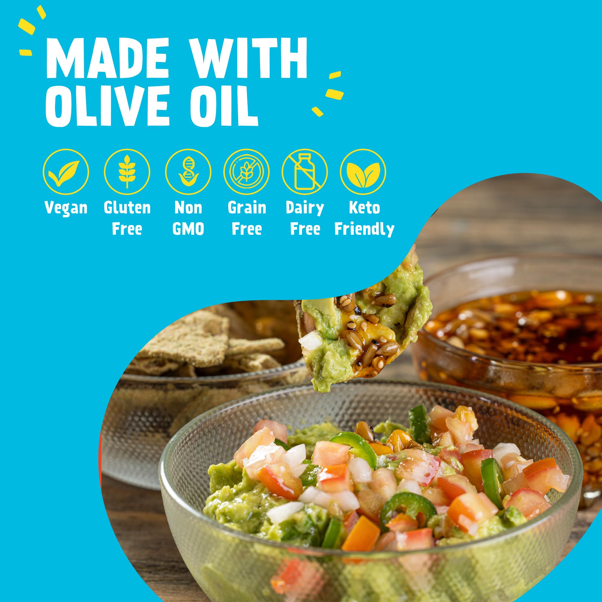 Tia Lupita being drizzled over salad to add texture and savory depth