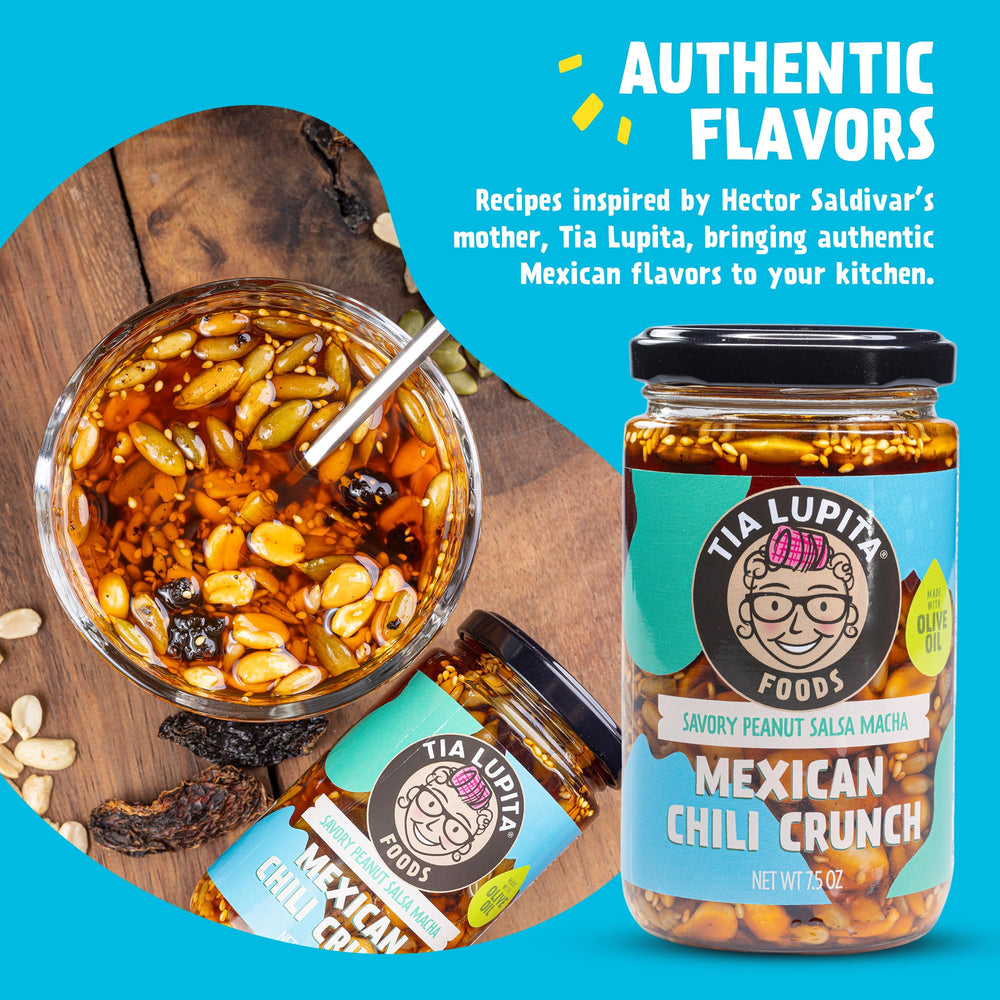 Tia Lupita spoonful close-up highlighting smoky chiles and peanuts for bold flavor