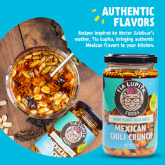Tia Lupita spoonful close-up highlighting smoky chiles and peanuts for bold flavor
