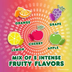 Tic Tac assortment of five fruit flavors displaying variety and color
