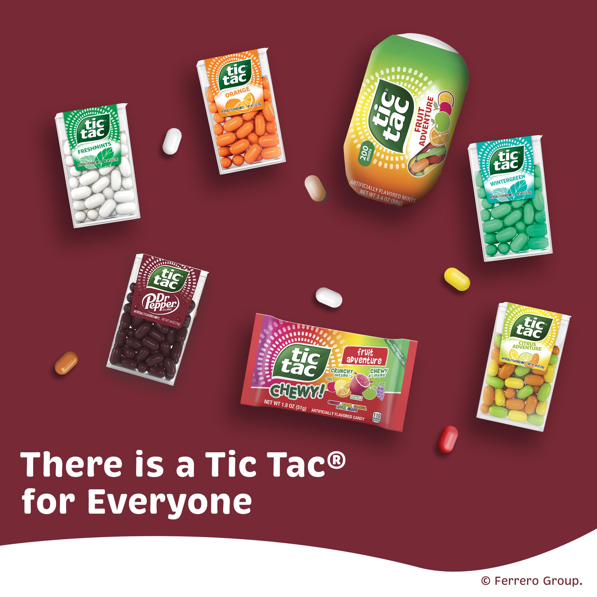 Tic Tac Dr Pepper next to a coin to show pocket-friendly size and on-the-go convenience