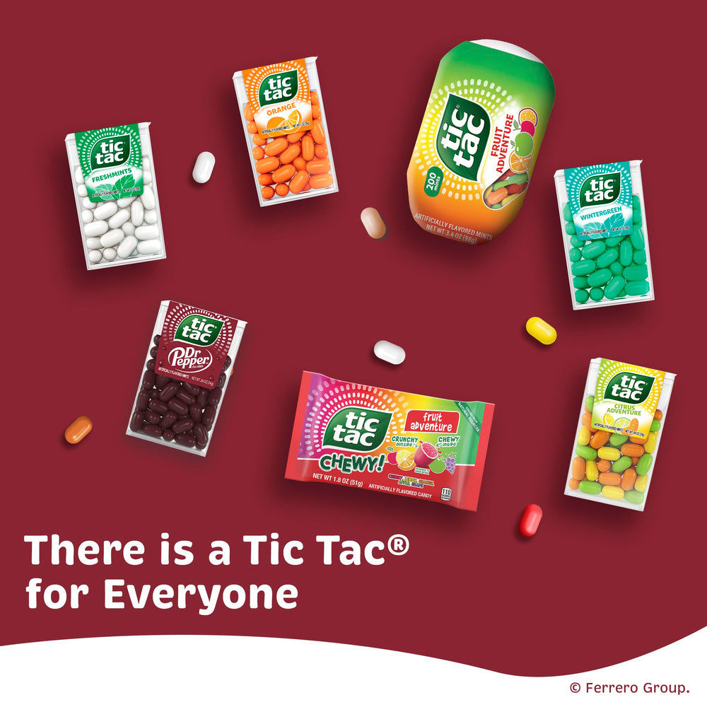 Tic Tac Dr Pepper next to a coin to show pocket-friendly size and on-the-go convenience