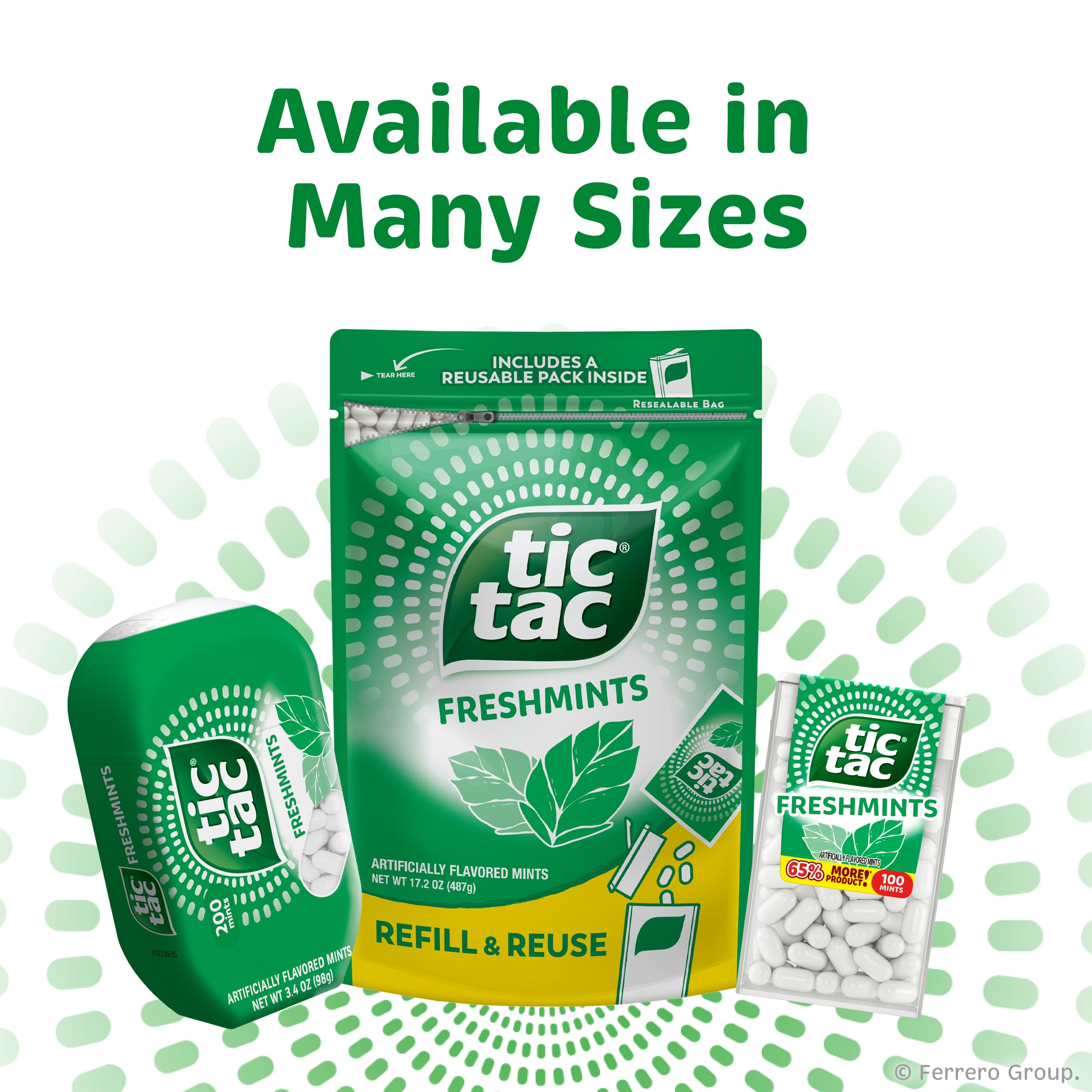 Tic Tac label and ingredient panel showing gluten-free, non-GMO clarity benefit