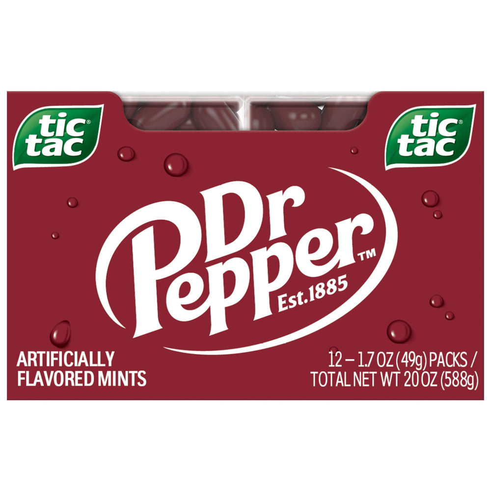 Tic Tac front packaging showing brand and flavor for instant grab-and-go refreshment