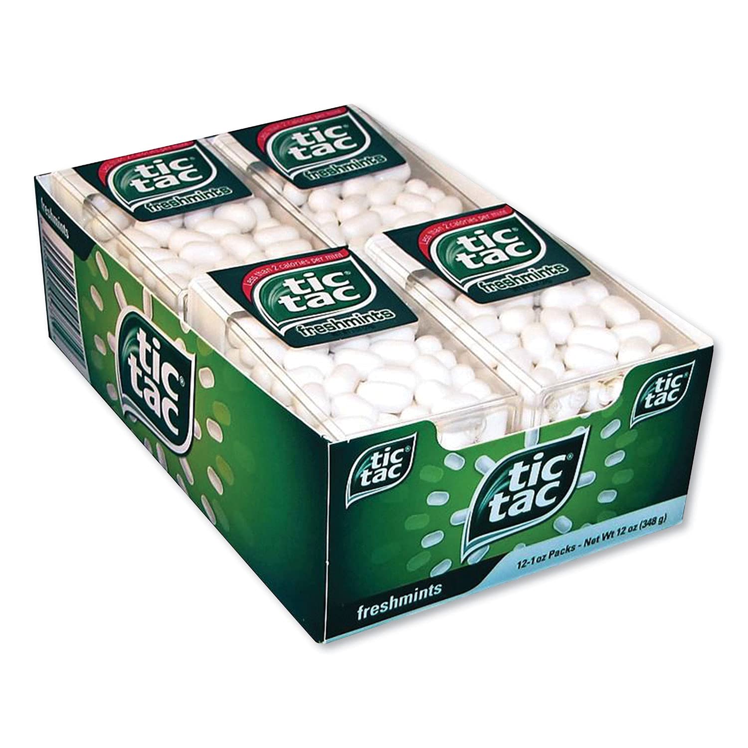 Tic Tac front packaging showing single-serve packet and easy portability benefit