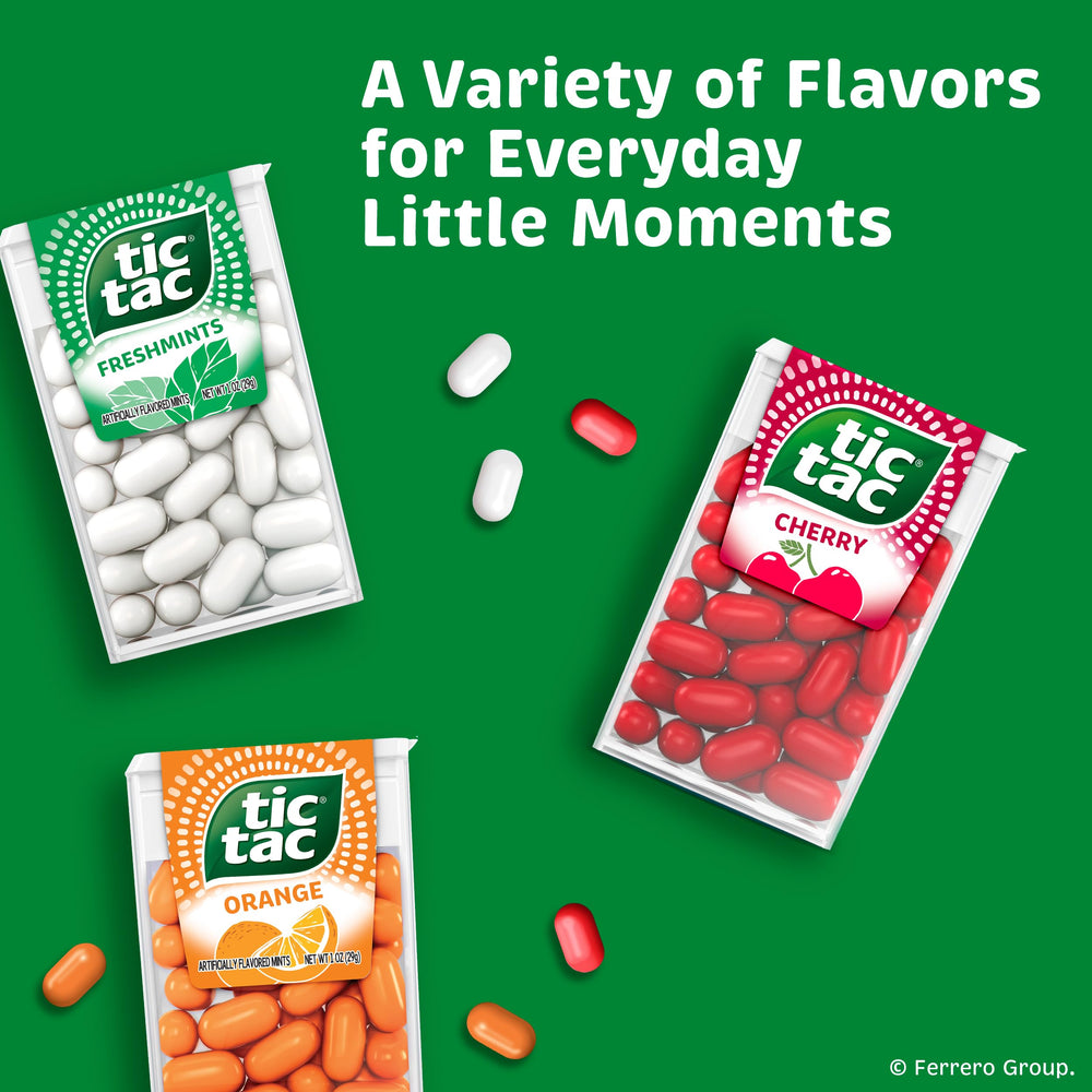 Tic Tac pack next to smartphone for scale and pocket-ready benefit