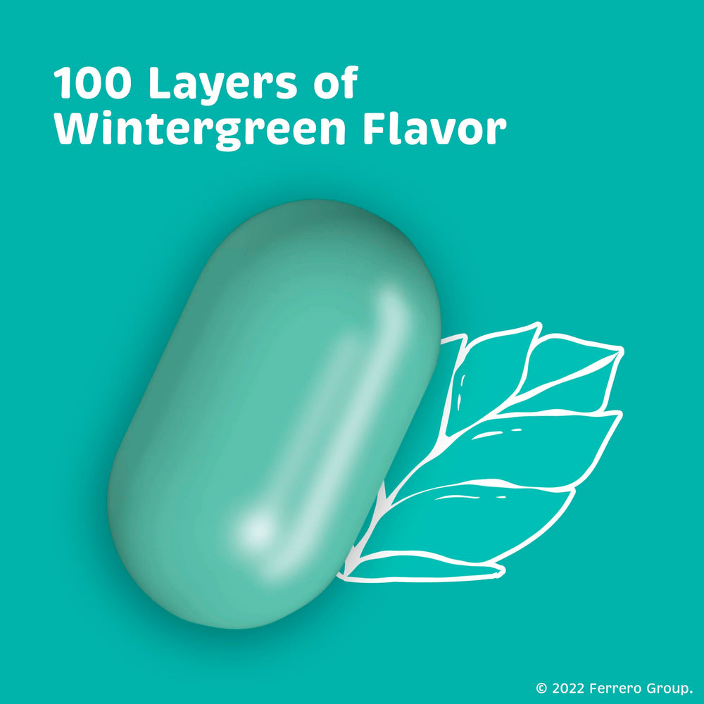 close-up of Tic Tac wintergreen mints highlighting smooth shell and fresh flavor