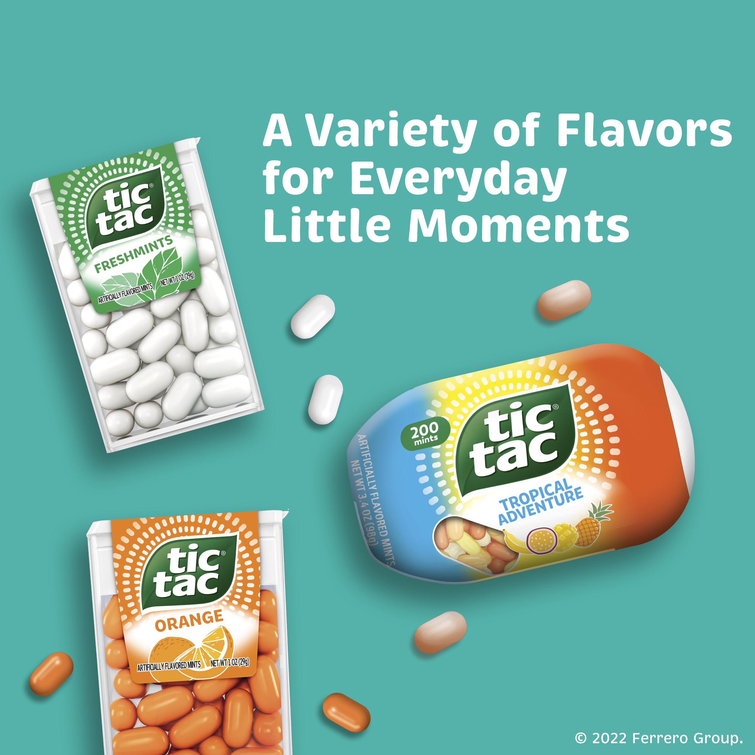 hand holding Tic Tac pack demonstrating compact size and convenience
