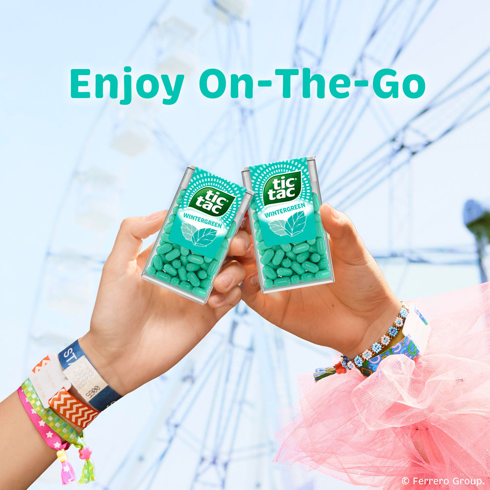 Tic Tac in a pocket demonstrating easy-carry freshness