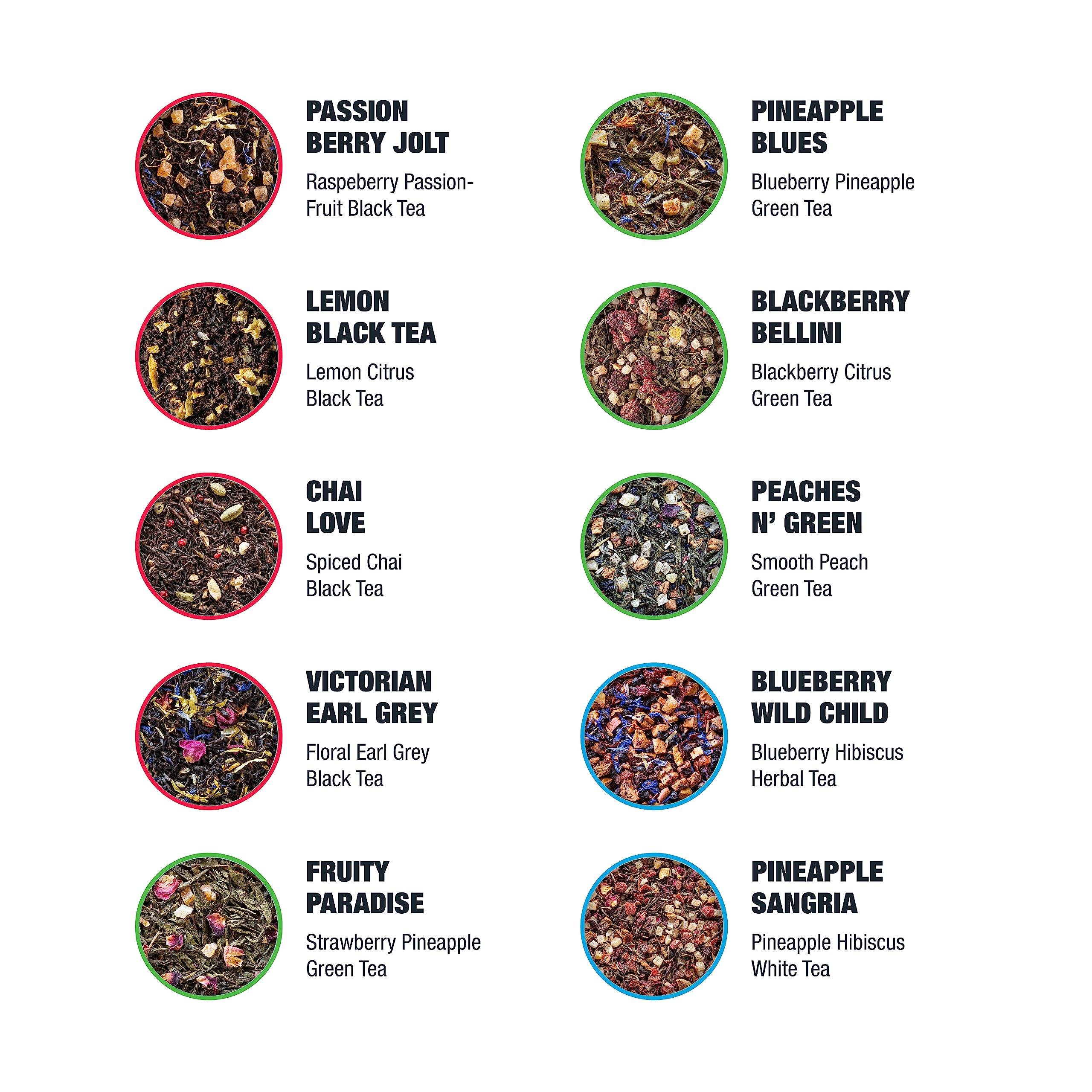 Tiesta Tea brewed cup top view highlighting color and fresh aroma benefit