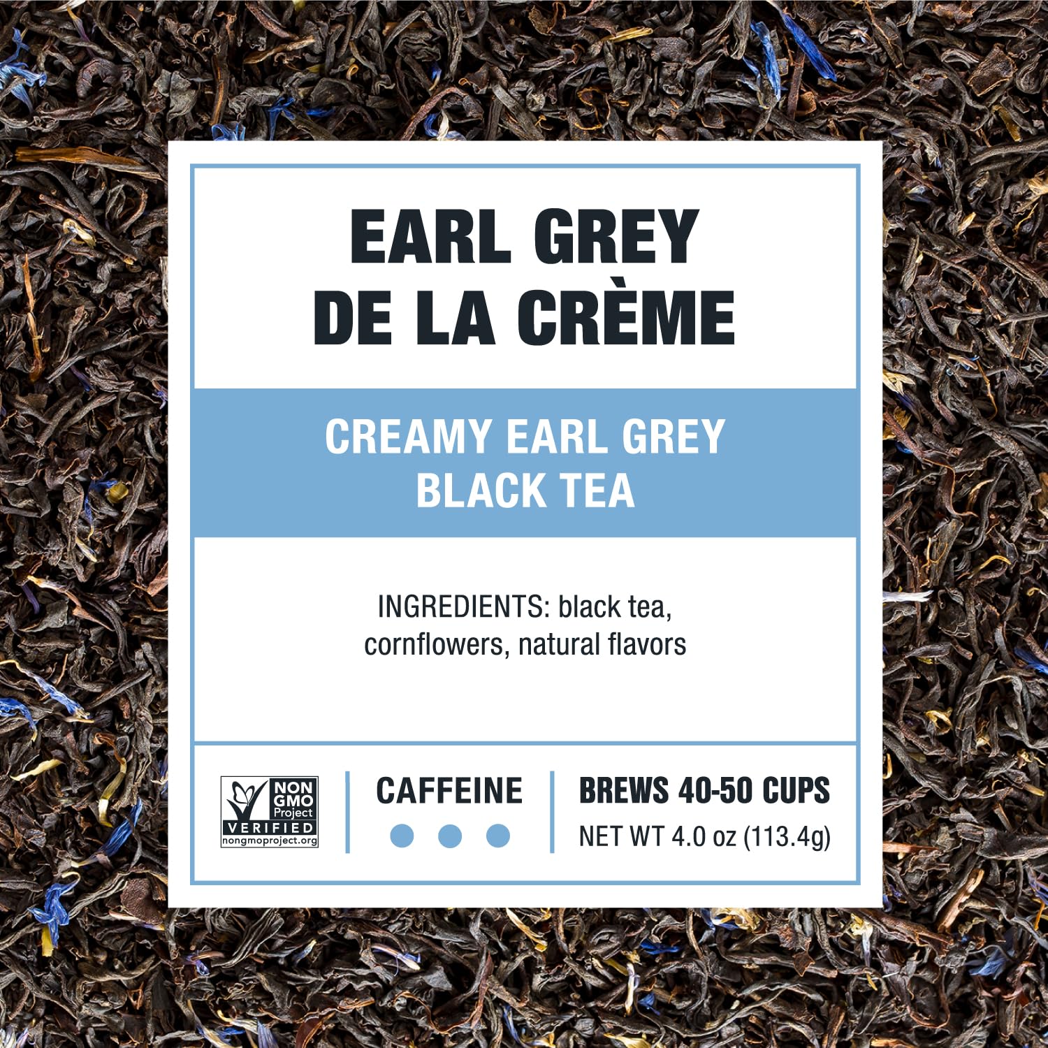 Tiesta Tea brewed cup steaming to deliver warm creamy Earl Grey enjoyment