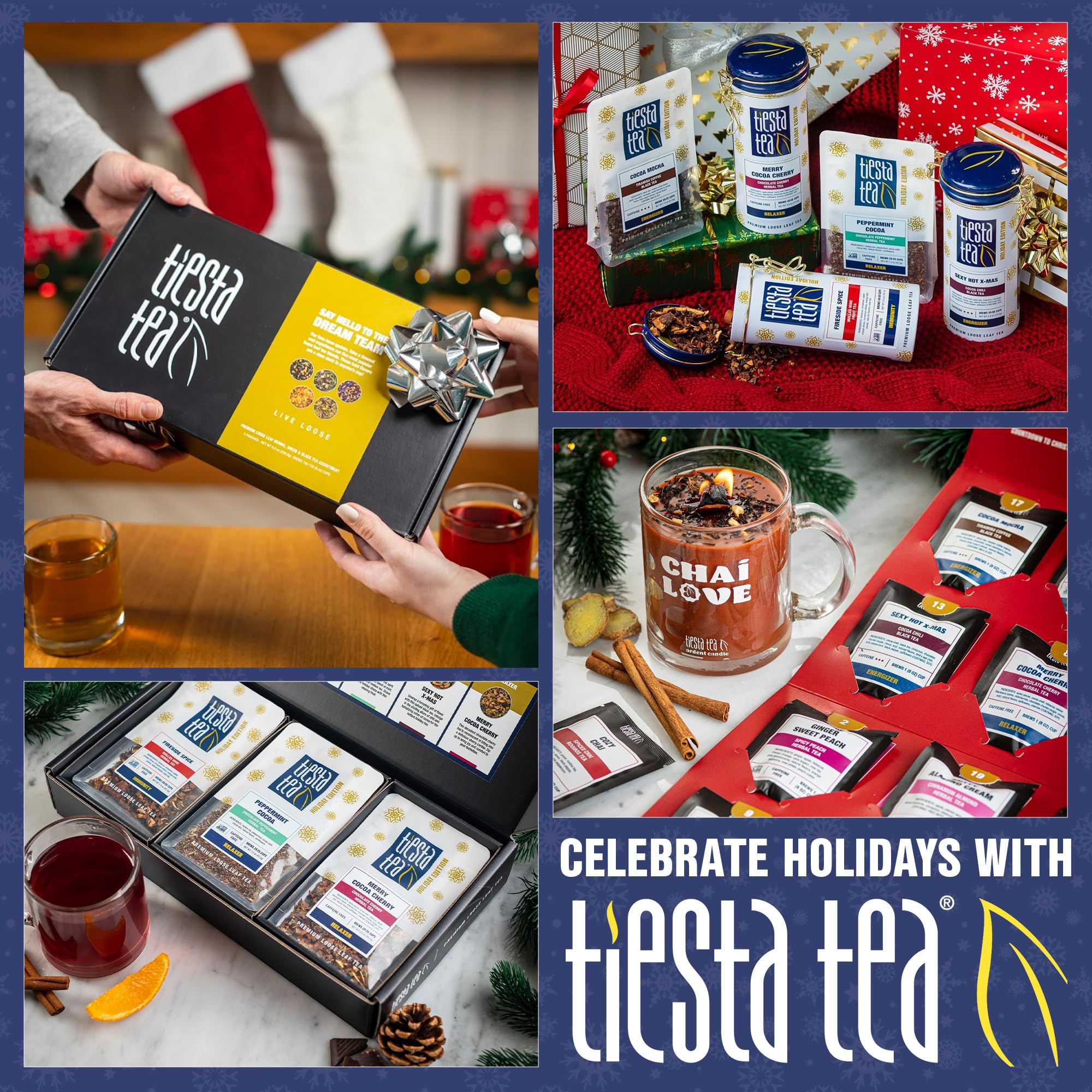 Tiesta Tea pouch beside everyday objects showing 16 oz scale for portion planning