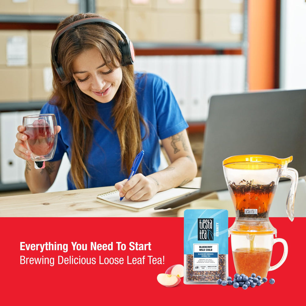 Tiesta Tea ingredients flatlay with mango and spices for vivid taste