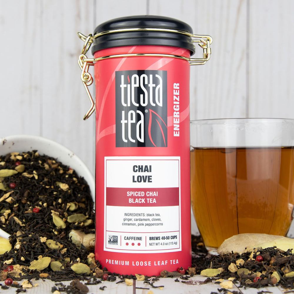 Tiesta Tea loose-leaf close-up highlighting full-leaf quality and rich aroma