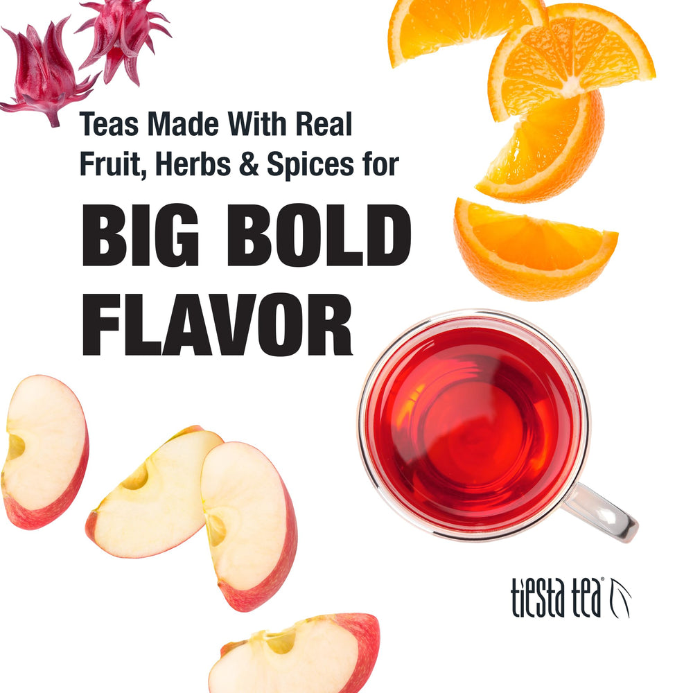 Tiesta Tea ingredients spread with rooibos, orange peel, hibiscus benefits