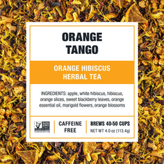 Tiesta Tea steeped cup showing deep red infusion and aromatic citrus aroma