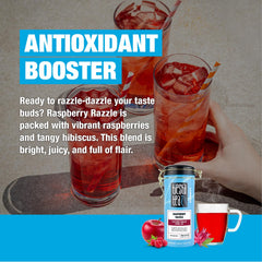 Tiesta Tea iced pitcher of Raspberry Razzle delivering cool summer refreshment