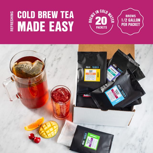 Tiesta Tea sachet closeup highlighting pre-measured convenience and freshness