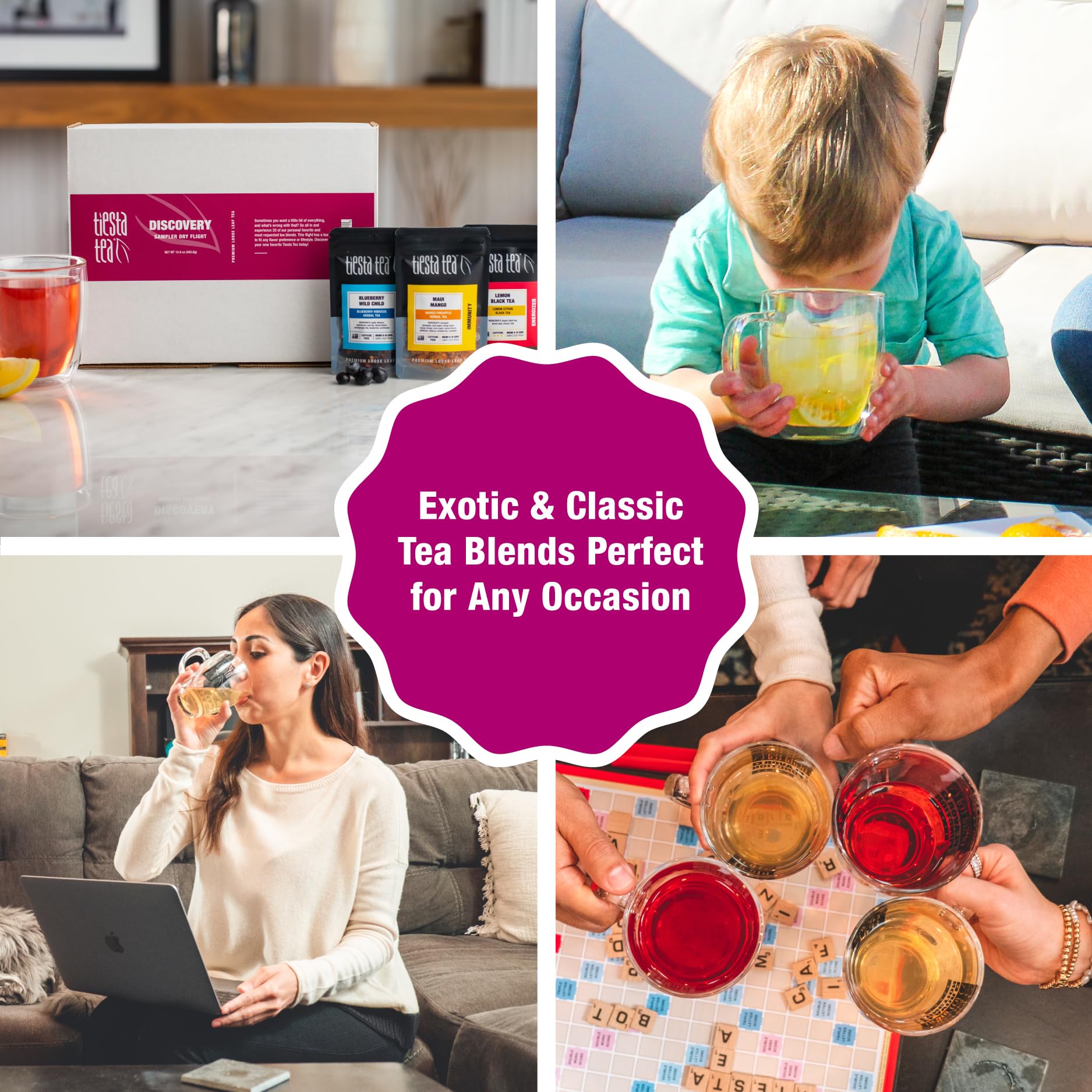 Tiesta Tea iced pitcher lifestyle showcasing refreshing cold-brew convenience
